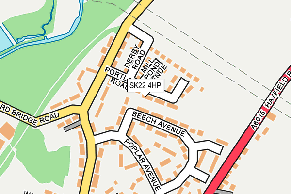 SK22 4HP map - OS OpenMap – Local (Ordnance Survey)