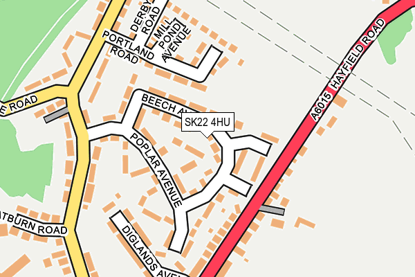 SK22 4HU map - OS OpenMap – Local (Ordnance Survey)