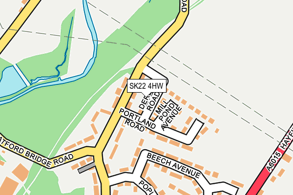 SK22 4HW map - OS OpenMap – Local (Ordnance Survey)