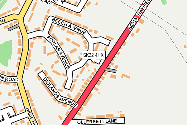 SK22 4HX map - OS OpenMap – Local (Ordnance Survey)