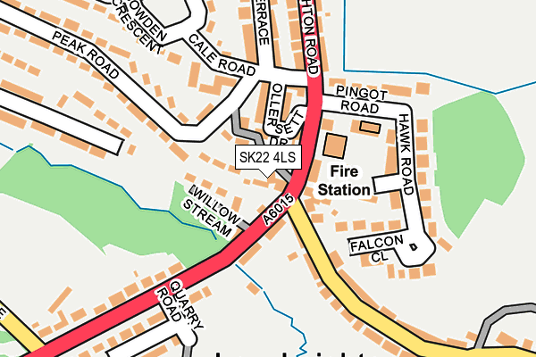 SK22 4LS map - OS OpenMap – Local (Ordnance Survey)