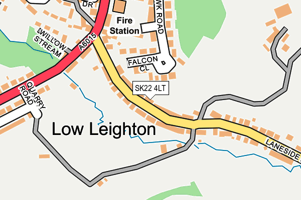 SK22 4LT map - OS OpenMap – Local (Ordnance Survey)