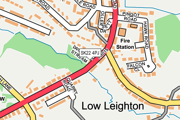 SK22 4PJ map - OS OpenMap – Local (Ordnance Survey)