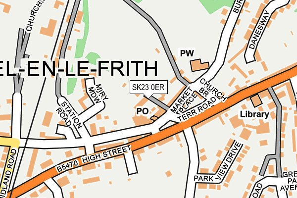 SK23 0ER map - OS OpenMap – Local (Ordnance Survey)