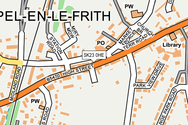 SK23 0HE map - OS OpenMap – Local (Ordnance Survey)