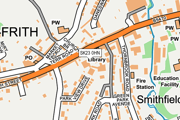 SK23 0HN map - OS OpenMap – Local (Ordnance Survey)