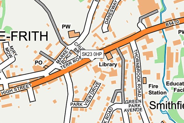 SK23 0HP map - OS OpenMap – Local (Ordnance Survey)