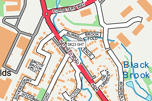 SK23 0HT map - OS OpenMap – Local (Ordnance Survey)