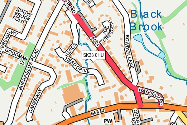 SK23 0HU map - OS OpenMap – Local (Ordnance Survey)