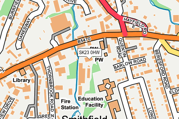 SK23 0HW map - OS OpenMap – Local (Ordnance Survey)