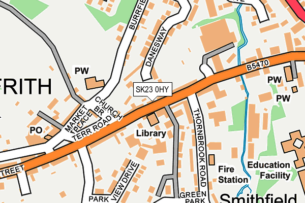 SK23 0HY map - OS OpenMap – Local (Ordnance Survey)