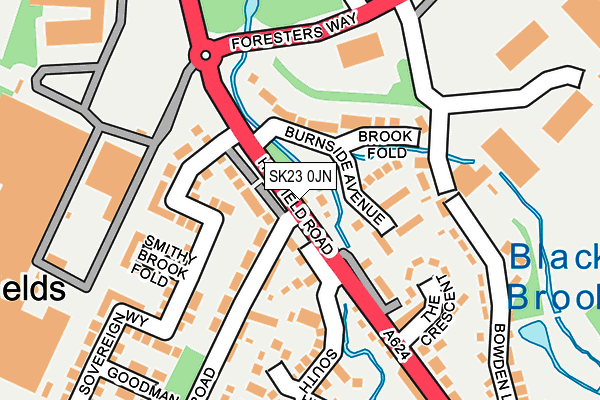 SK23 0JN map - OS OpenMap – Local (Ordnance Survey)