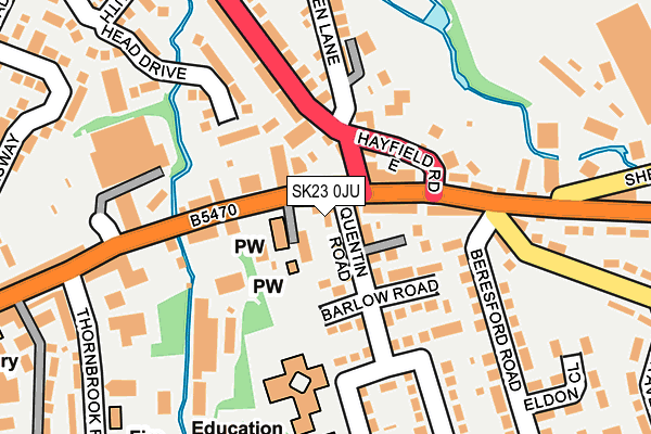 SK23 0JU map - OS OpenMap – Local (Ordnance Survey)