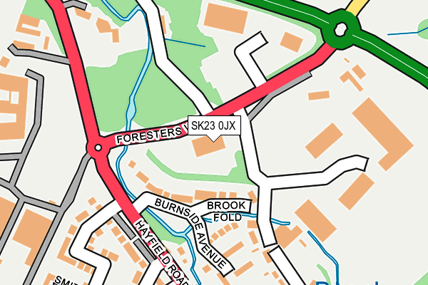 SK23 0JX map - OS OpenMap – Local (Ordnance Survey)