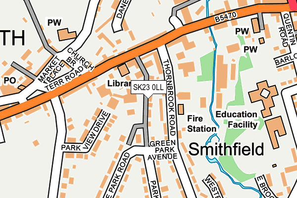 SK23 0LL map - OS OpenMap – Local (Ordnance Survey)