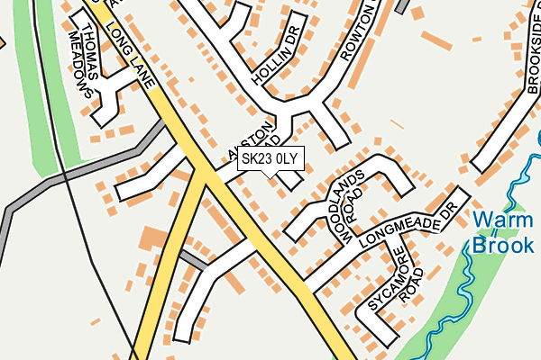 SK23 0LY map - OS OpenMap – Local (Ordnance Survey)