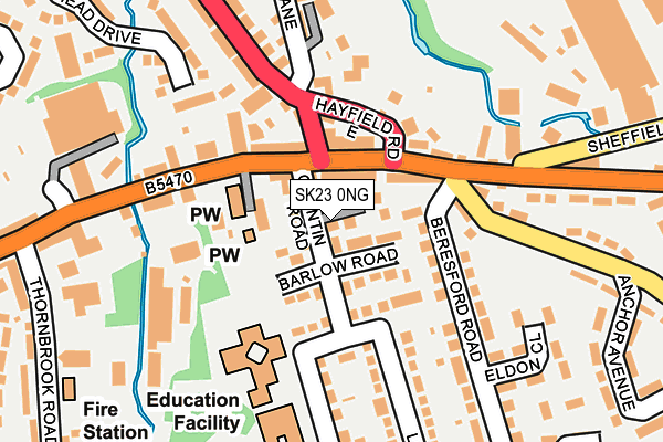 SK23 0NG map - OS OpenMap – Local (Ordnance Survey)