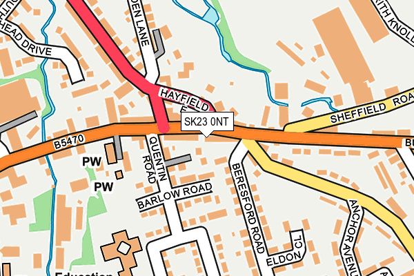 SK23 0NT map - OS OpenMap – Local (Ordnance Survey)