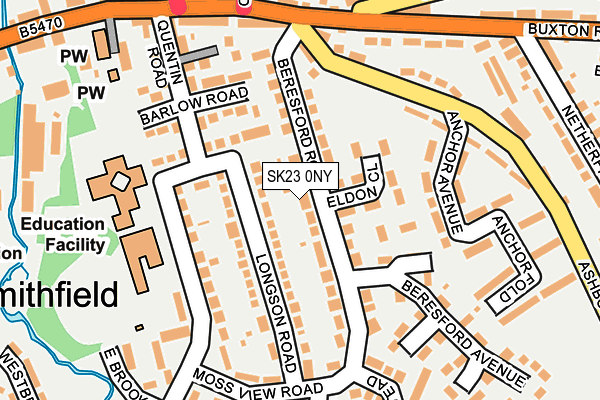 SK23 0NY map - OS OpenMap – Local (Ordnance Survey)