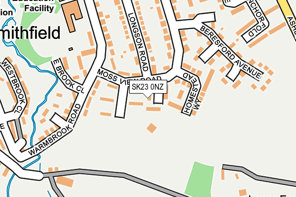SK23 0NZ map - OS OpenMap – Local (Ordnance Survey)