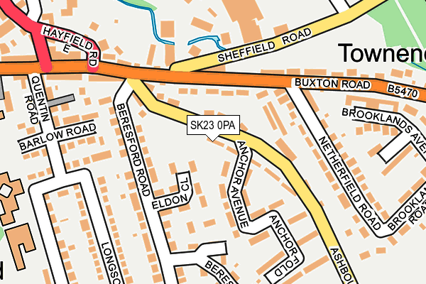 SK23 0PA map - OS OpenMap – Local (Ordnance Survey)