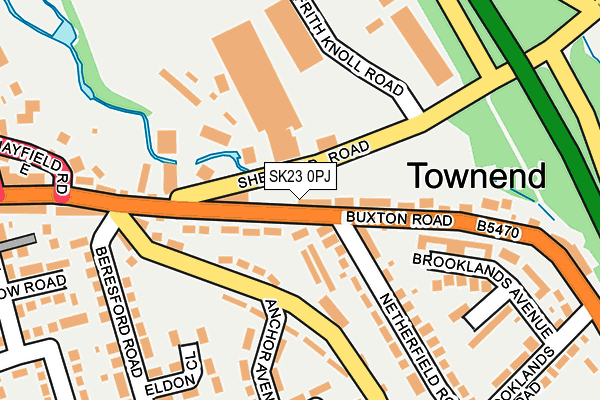 SK23 0PJ map - OS OpenMap – Local (Ordnance Survey)