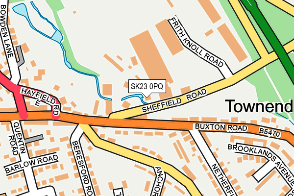 SK23 0PQ map - OS OpenMap – Local (Ordnance Survey)