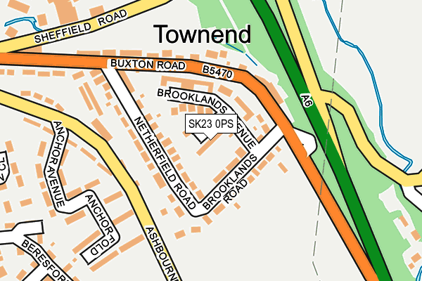 SK23 0PS map - OS OpenMap – Local (Ordnance Survey)