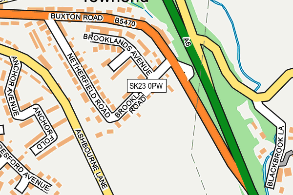 SK23 0PW map - OS OpenMap – Local (Ordnance Survey)