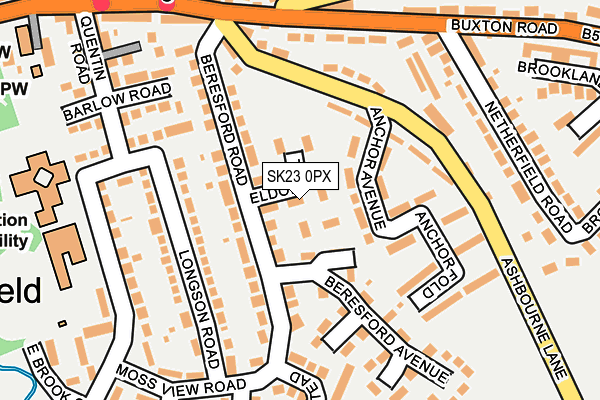 SK23 0PX map - OS OpenMap – Local (Ordnance Survey)