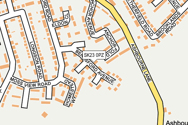 SK23 0PZ map - OS OpenMap – Local (Ordnance Survey)