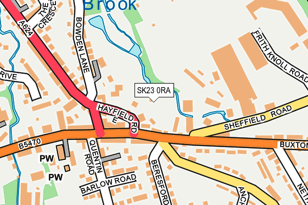 SK23 0RA map - OS OpenMap – Local (Ordnance Survey)