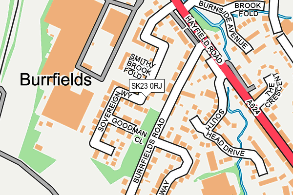 SK23 0RJ map - OS OpenMap – Local (Ordnance Survey)