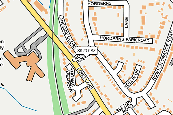 SK23 0SZ map - OS OpenMap – Local (Ordnance Survey)