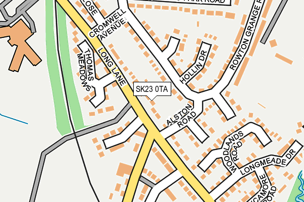 SK23 0TA map - OS OpenMap – Local (Ordnance Survey)