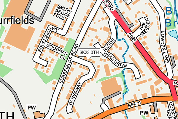 SK23 0TH map - OS OpenMap – Local (Ordnance Survey)