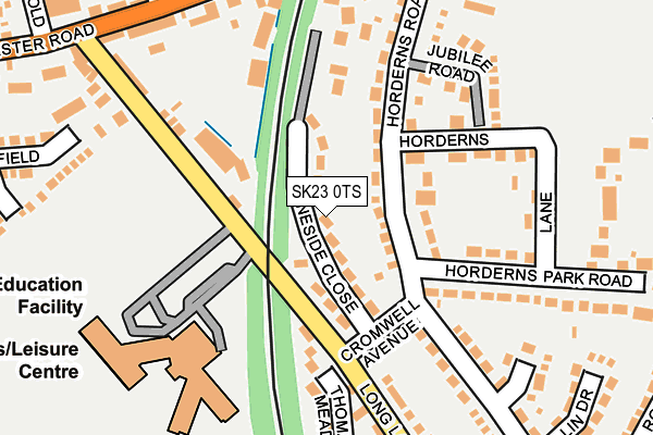 SK23 0TS map - OS OpenMap – Local (Ordnance Survey)