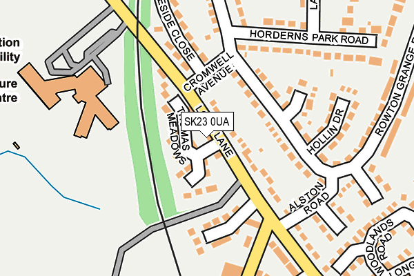 SK23 0UA map - OS OpenMap – Local (Ordnance Survey)