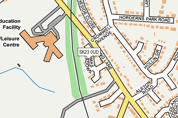 SK23 0UD map - OS OpenMap – Local (Ordnance Survey)