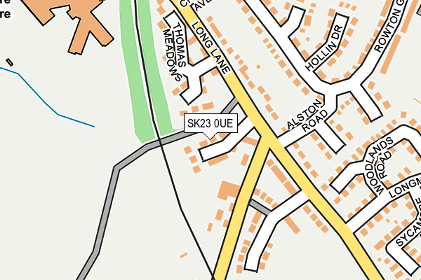 SK23 0UE map - OS OpenMap – Local (Ordnance Survey)