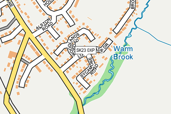 SK23 0XP map - OS OpenMap – Local (Ordnance Survey)