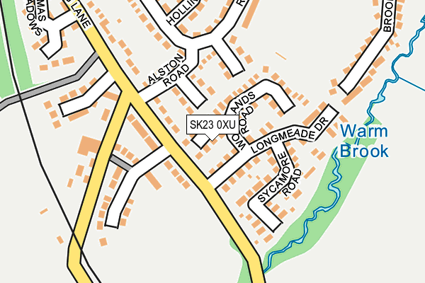 SK23 0XU map - OS OpenMap – Local (Ordnance Survey)