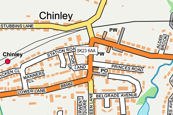 SK23 6AA map - OS OpenMap – Local (Ordnance Survey)