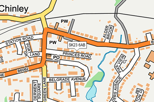 SK23 6AB map - OS OpenMap – Local (Ordnance Survey)