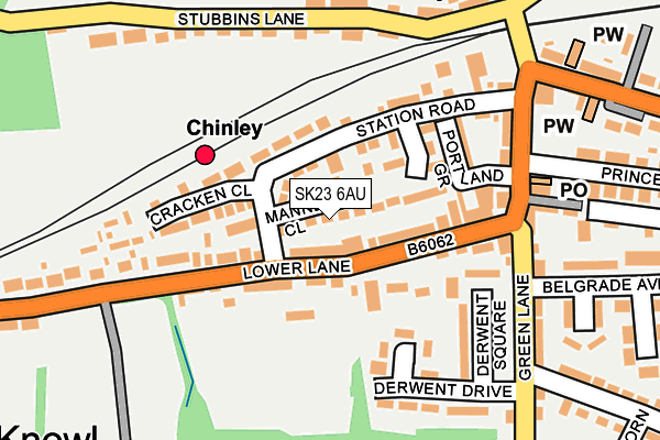 SK23 6AU map - OS OpenMap – Local (Ordnance Survey)