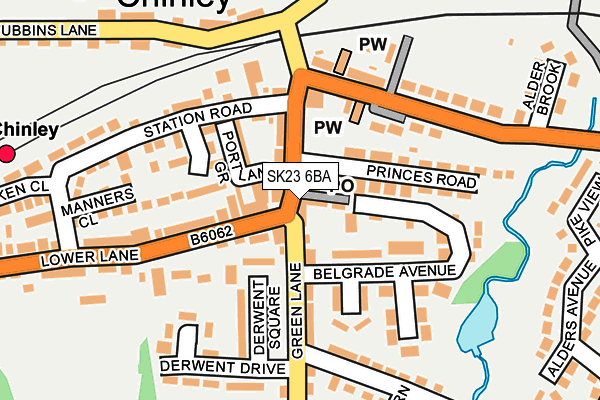 SK23 6BA map - OS OpenMap – Local (Ordnance Survey)