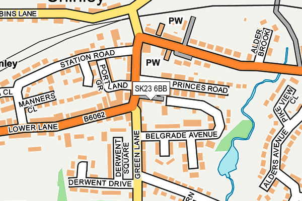 SK23 6BB map - OS OpenMap – Local (Ordnance Survey)