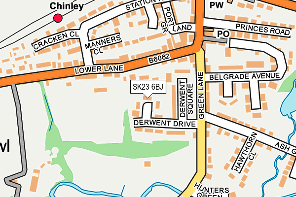 SK23 6BJ map - OS OpenMap – Local (Ordnance Survey)