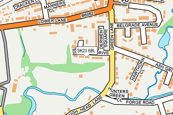 SK23 6BL map - OS OpenMap – Local (Ordnance Survey)