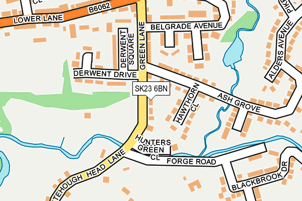 SK23 6BN map - OS OpenMap – Local (Ordnance Survey)